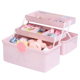 Organizer Pudełko Na Biżuterię Kosmetyki Akcesoria Różowe