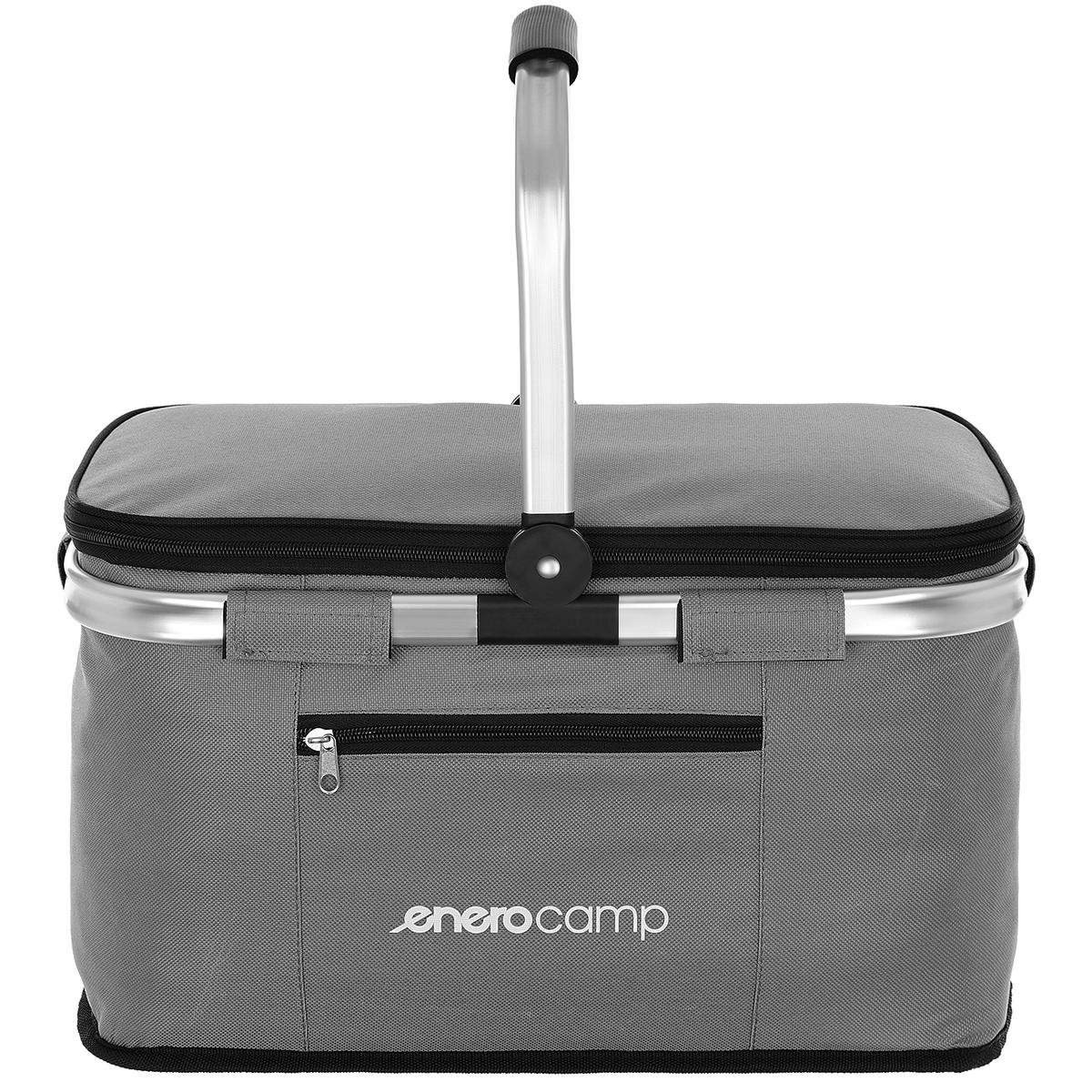 ENERO CAMP, Koszyk turystyczny, termiczny, składany, 24L, szary