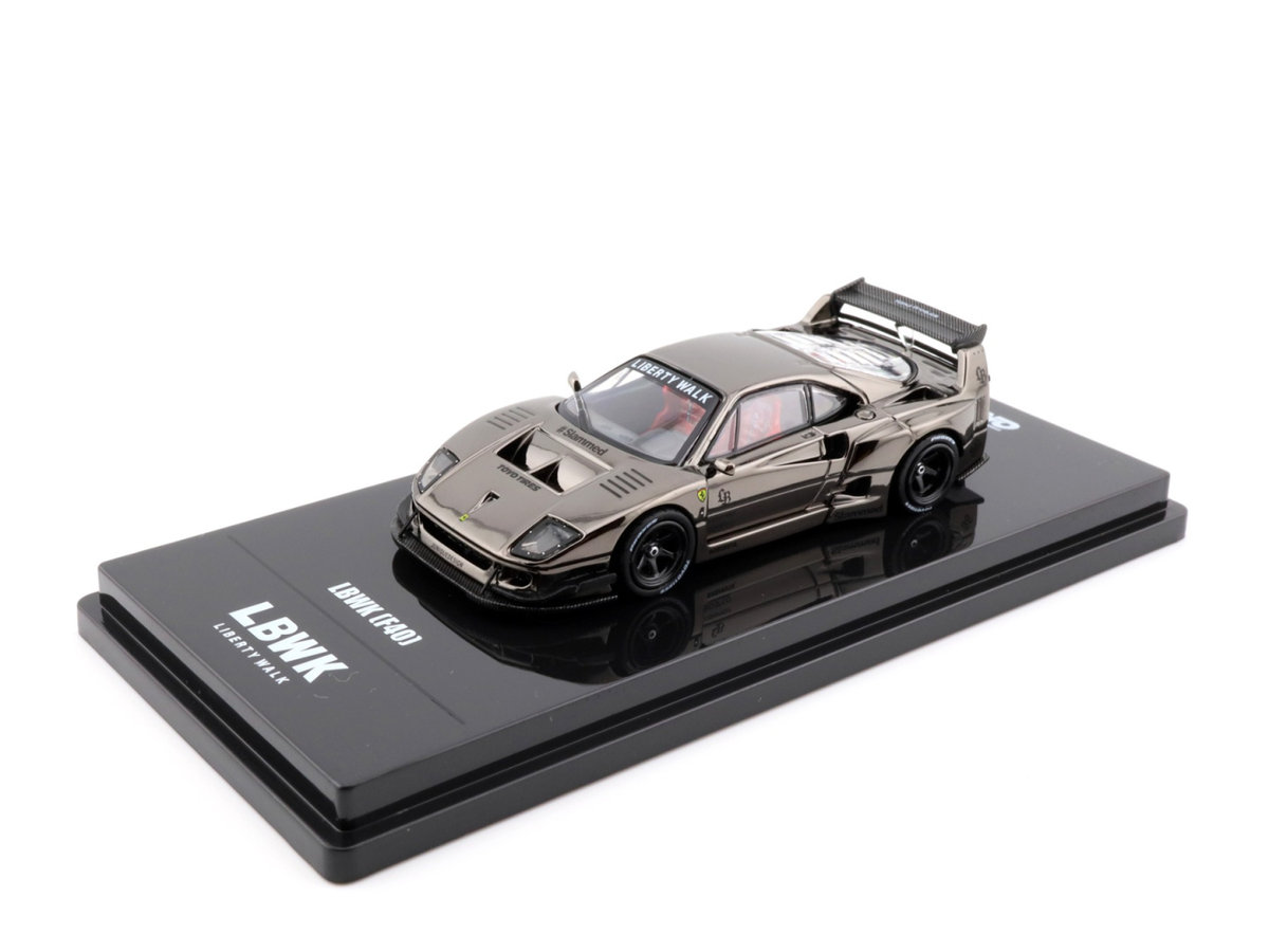 INNO64 Ferrari LBWK F40 Chrome Black Liberty Walk - Hot Wheels