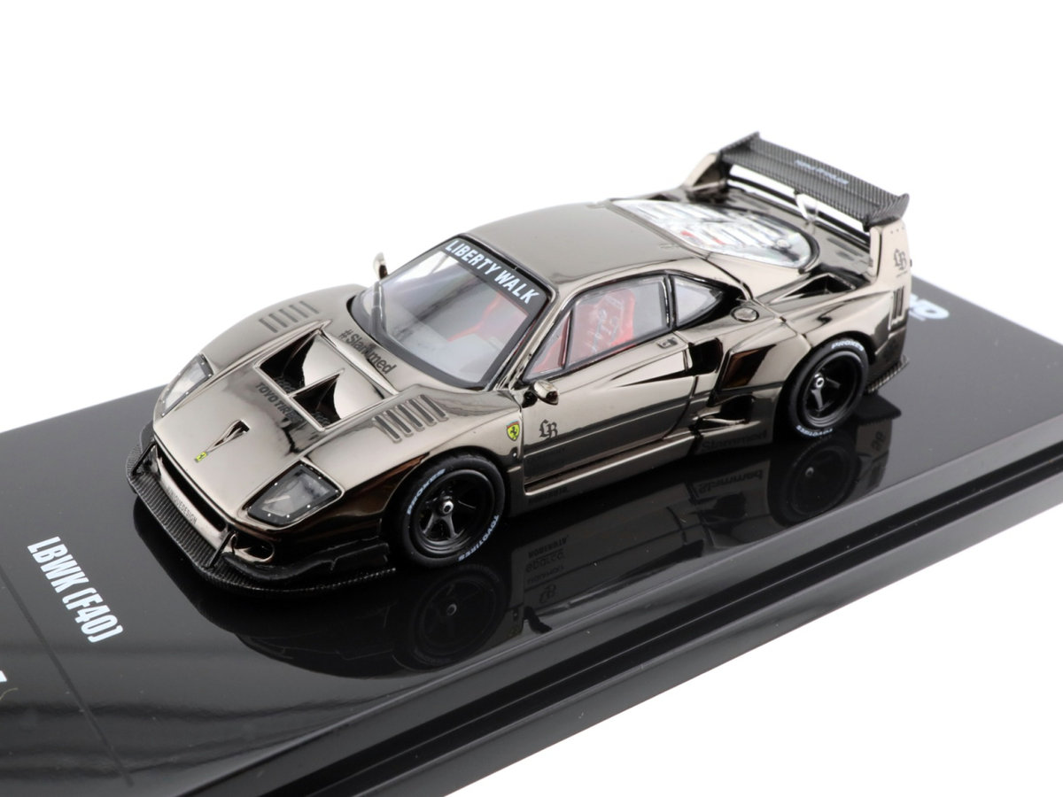 INNO64 Ferrari LBWK F40 Chrome Black Liberty Walk - Hot