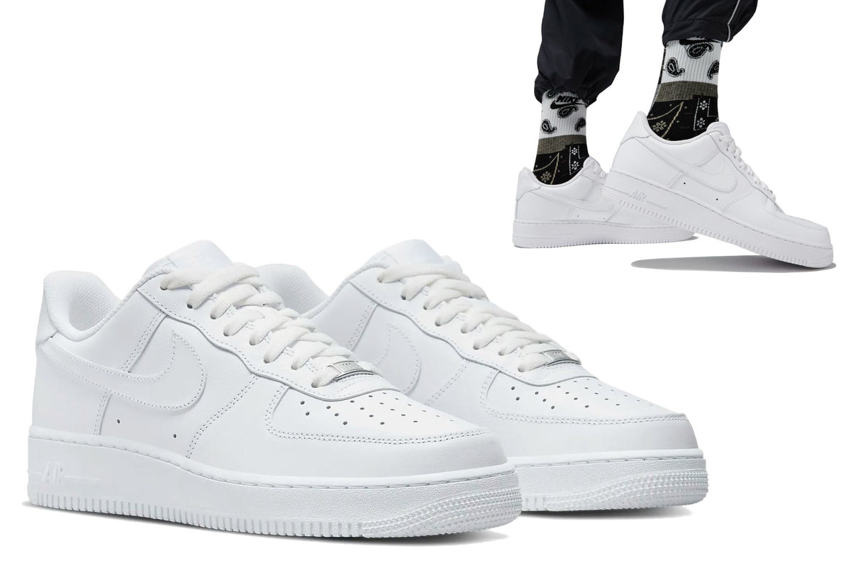 【NIKE】Air Force 1 '07 Low White◆CW2288-111◆ NIKE AIR FORCE 1 '07 LE CW2288-111 | kolor Biały ▷ Męskie