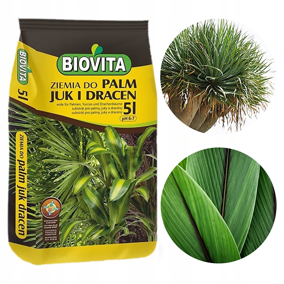 ZIEMIA DO PALM JUK DRACEN 5L PODOE DO ROLIN ZIELONYCH Z NAWOZEM BIOVITA  - BIOVITA | Sklep EMPIK.COM