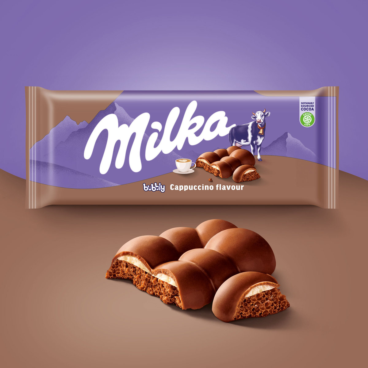 Milka Bubbly cappuccino 97 g czekolada mleczna tabliczka - Inna