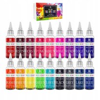 18 szt. ZESTAW BARWNIKÓW TEKSTYLNYCH | DIY, RĘKODZIEŁO, UBRANIA | 18X60ML