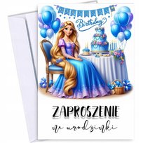 1szt ZAPROSZENIA NA URODZINY ROCZEK RAPUNZEL 2 3 4 5 DLA DZIECI 195 Inna marka