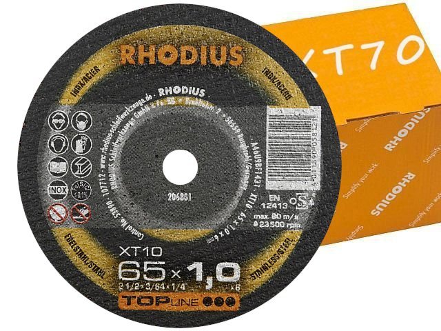 Knut Kille Rhodius 1x Rhodius XT10 65x1.0x6 Niemiecka Tarcza do cięcia metalu - Rhodius ...