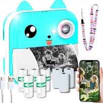 2.0 DRUKARKA APARAT NATYCHMIASTOWY DO ZDJĘĆ NIEBIESKI 3w1 + 8 ROLEK