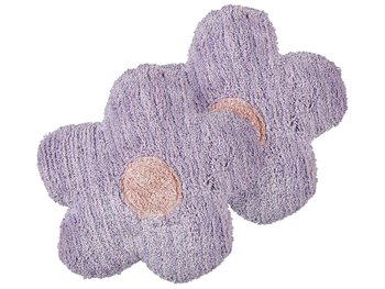 2 bawełniane poduszki dekoracyjne dla dzieci kwiaty 30 x 30 cm fioletowe SORREL - Beliani