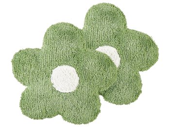 2 bawełniane poduszki dekoracyjne dla dzieci kwiaty 30 x 30 cm zielone SORREL - Beliani