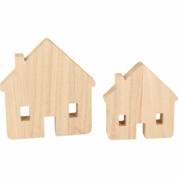 2 drewniane domki - 12,5 x 13 cm + 9,5 x 10 cm - Inny producent
