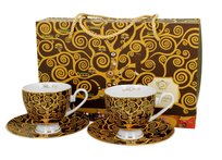 2 filiżanki ze spodkami TREE OF LIFE G. Klimt - Golden Line
