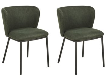 2 krzesła do jadalni ciemnozielone MINA - Beliani