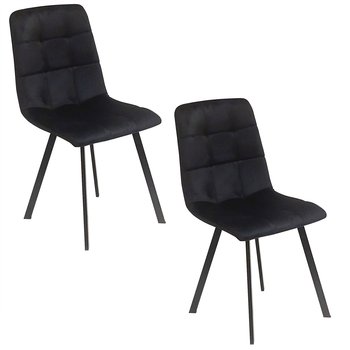 2 Krzesła Nevada Czarne Welur - BMDesign