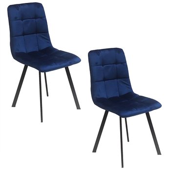 2 Krzesła Nevada Granatowe Welur - BMDesign