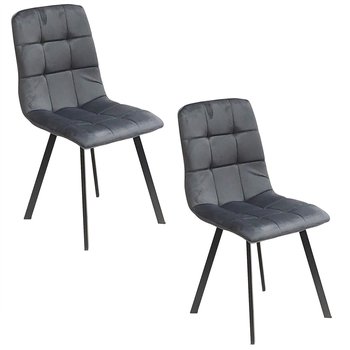 2 Krzesła Nevada Szare Welur - BMDesign