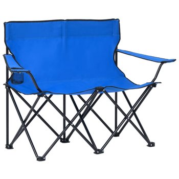 2-os., składane krzesło turystyczne, stal i tkanina, niebieskie - vidaXL