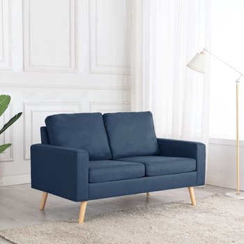 2-osobowa sofa, niebieska, tapicerowana tkaniną - vidaXL