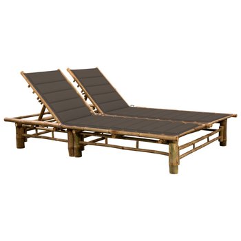 2-osobowy leżak z poduszkami, bambusowy - vidaXL