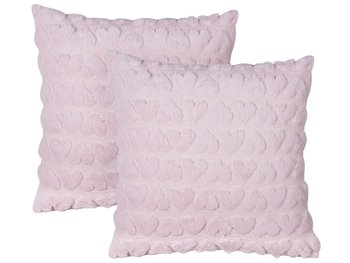 2 poduszki dekoracyjne tuftowane w serca 45 x 45 cm różowe ASTRANTIA - Beliani