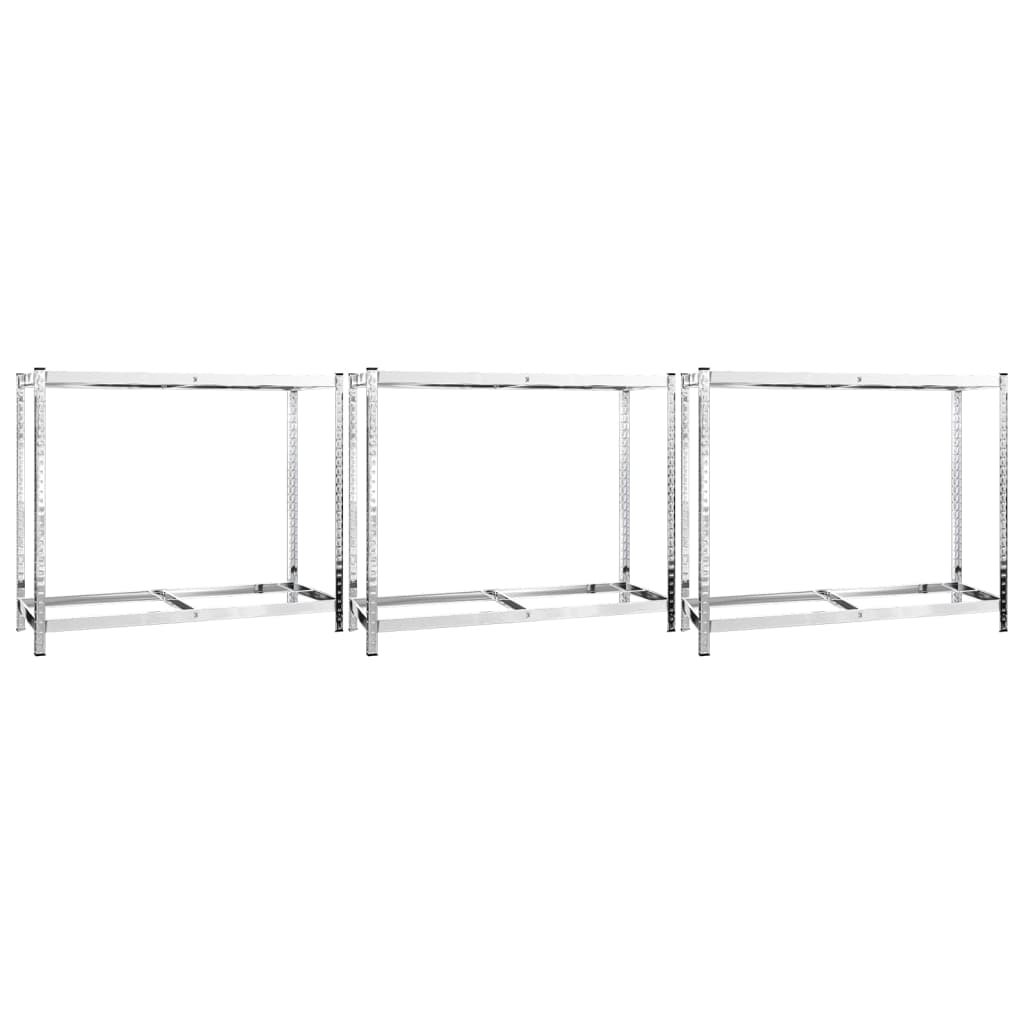 2-poziomowe regały na opony, 3 szt., 110x40x110 cm, stal