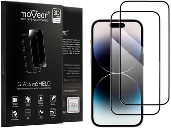 2 Szt. moVear 3D Pro-E - Szkło Hartowane Do Apple Iphone 14 Pro (6.1") Na Cały Ekran Do Etui, Fullglue, 9H - moVear