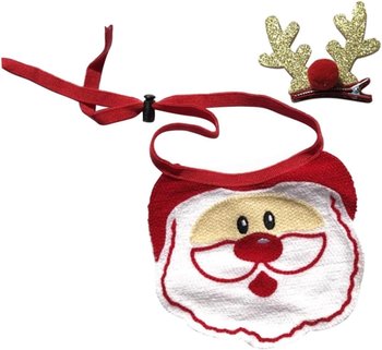 2 szt. Naszyjnik dla psa, śliniaki, szalik dla psa Świętego Mikołaja, obroże dla psa, świąteczny szalik dla zwierząt, świąteczny szalik dla zwierząt, obroża dla szczeniaka, obroża dla zwierząt - Inna marka