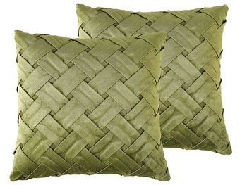 2 welurowe poduszki dekoracyjne 43 x 43 cm zielone NARCISSUS - Beliani