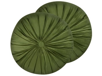 2 welurowe poduszki dekoracyjne z plisami  38 cm zielona BODAI - Beliani