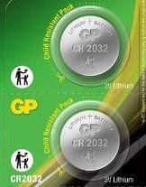 2 x Baterie Litowe Guzikowe GP CR2032 CR 2032 3V DL2032 Blister