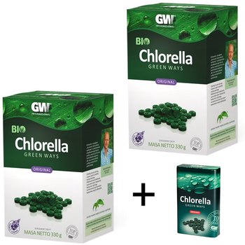 2 X Bio Chlorella Green Ways 330 G (1320 Tabletek) + Pudełko Podróżne - Green Ways