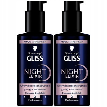 2 x GLISS Night Elixir Overnight Reconstruction 100 ml odżywka do włosów - Inna marka