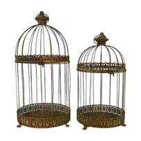 2 x Klatka Dekoracyjna Postarzana Efekt Rdzy Metalowa Komplet Retro Loft Inna marka