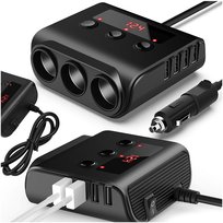 2 x Rozdzielacz Gniazda Zapalniczki 12V 24V 4X Usb Ładowarka Samochodowa
