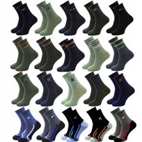 20 PAR SKARPETY DŁUGIE SKARPETKI SPORTOWE MĘSKIE BAWEŁNIANE RÓŻNE 39-42