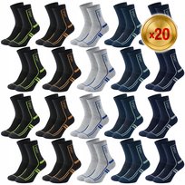 20 PAR SKARPETY SPORTOWE WYSOKIE STYL-3 40-44 DomowyŚwiat