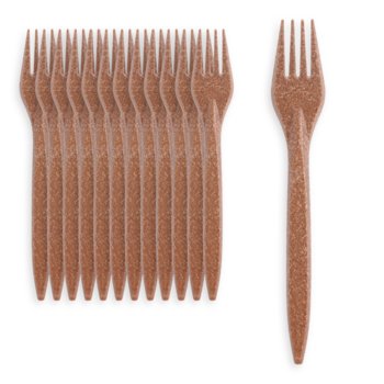 2000 Szt Widelec Wpc Ciemny Wielokrotnego Użytku Ecopicnic - Ecopicnic