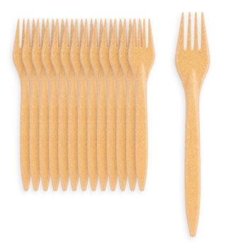 2000 Szt Widelec Wpc Jasny Wielokrotnego Użytku Ecopicnic - Ecopicnic