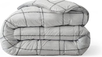 200x200 DEEP CHECK Lazy All-in-one biały kołdra z poszewką na poduszkę - Sleeptime