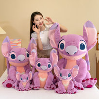 2024 Gigantyczny Anioł i Stich pluszowe zabawki z kreskówkowej kreskówki kawaii para zwierząt poduszka do spania miękki materiał zabawka dla dzieci prezent Anioł