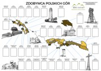 2025 Mapa plakat góry zdobywca polskich gór korona A1 59x84cm bez ramy