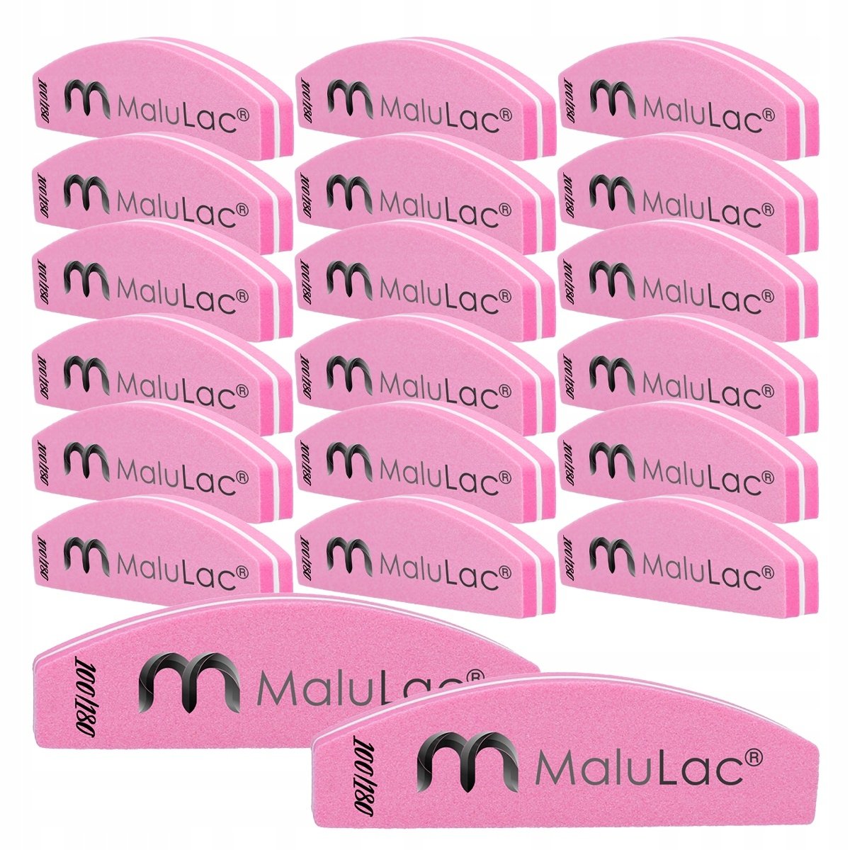 Empik 20x MaluLac POLERKA ŁÓDKA półksiężyc pilnik polerski do paznokci 100 180