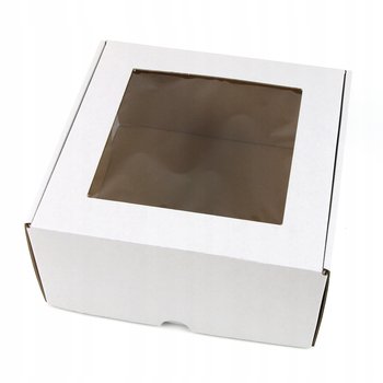 20x20x10 cm Pudełko z okienkiem kwadrat Białe - Zestaw 5 szt - BoxCraft