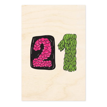 21 lat - drewaniana kartka urodzinowa - Inna marka