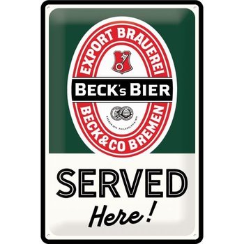 22297 Plakat 20x30 Becks-Served Here - Nostalgic-Art Merchandising Gmb