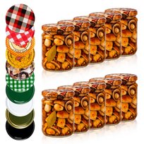 24 szt. SŁOIKI SZKLANE 540 ML NA DŻEM, MIÓD, OGÓRKI, PRZETWORY, GRZYBY + ZAKRĘTKI FI 82 MM 