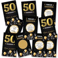 25x ZDRAPKI 50 urodziny z ZADANIAMI Zabawa Prezent dla gości Podziękowania