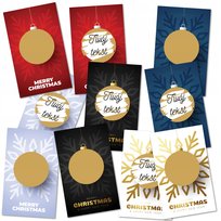 25x ZDRAPKI ŚWIĄTECZNE BOMBKI wpisz własny tekst - etykiety BILECIKI 25x