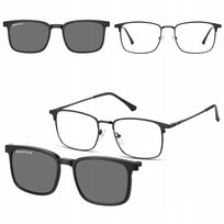 2W1 Męskie Okulary Oprawki Korekcyjne Z Nakładką Przeciwsłoneczną Na Magnes