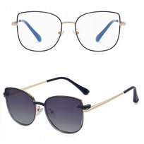 2w1 Okulary CLIP-ON Zerówki oprawki KOMPUTERA + NAKŁADKA PRZECIWSŁONECZNA