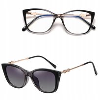 2w1 Okulary CLIP-ON Zerówki oprawki KOMPUTERA + NAKŁADKA PRZECIWSŁONECZNA